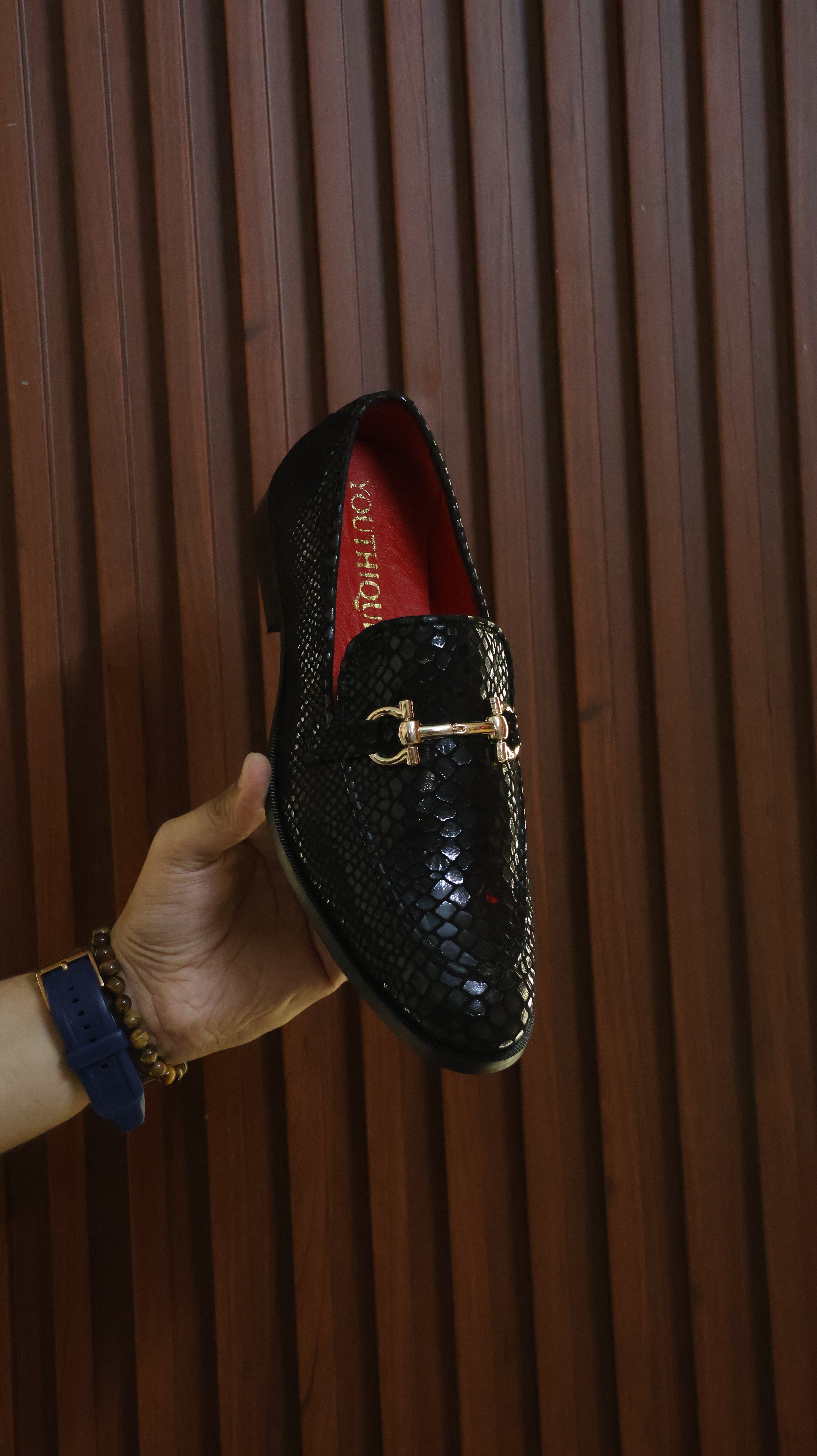 LEATHER FOIL LOAFERS