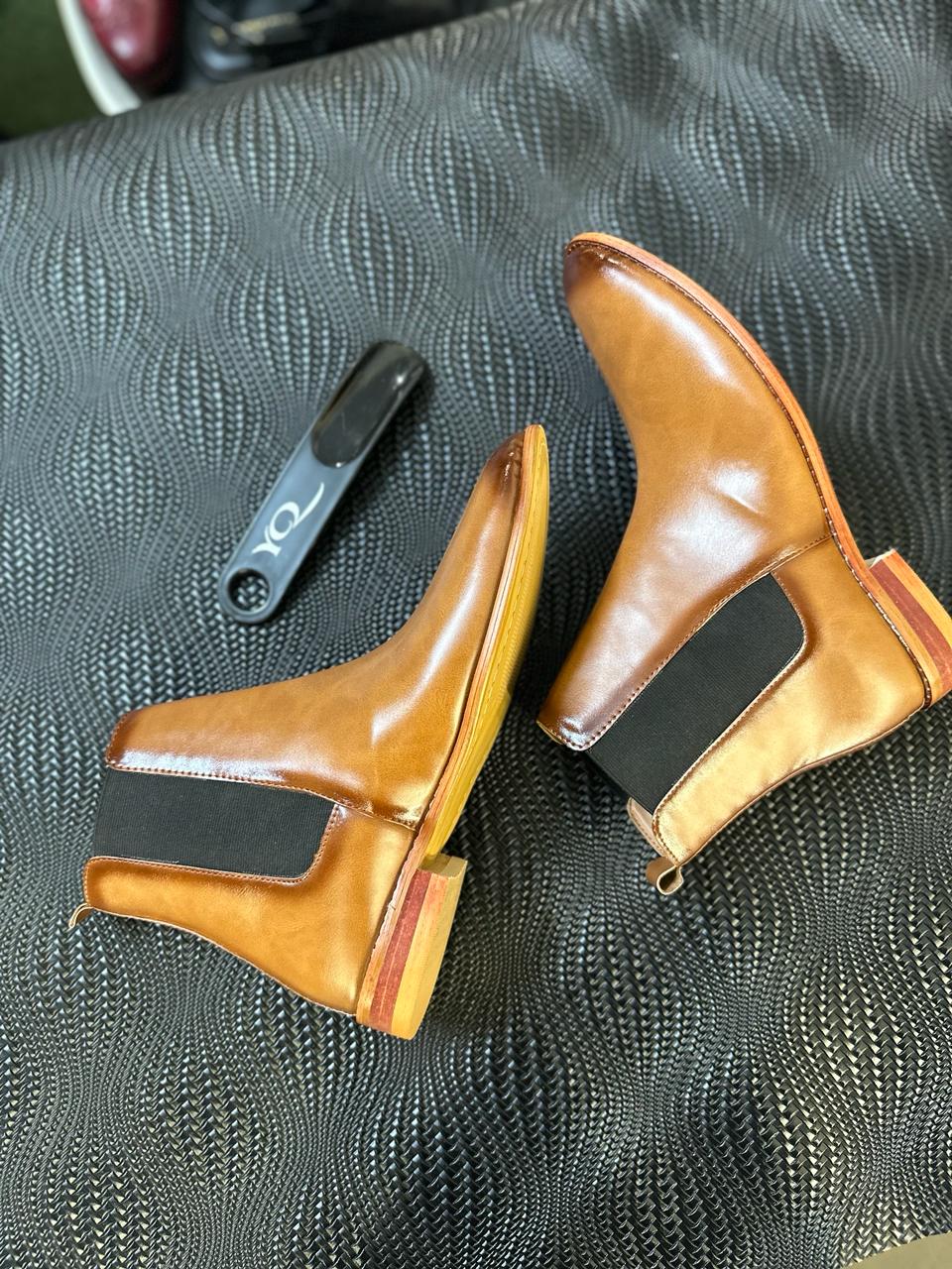 LEATHER CALF CHELSEA BOOTS